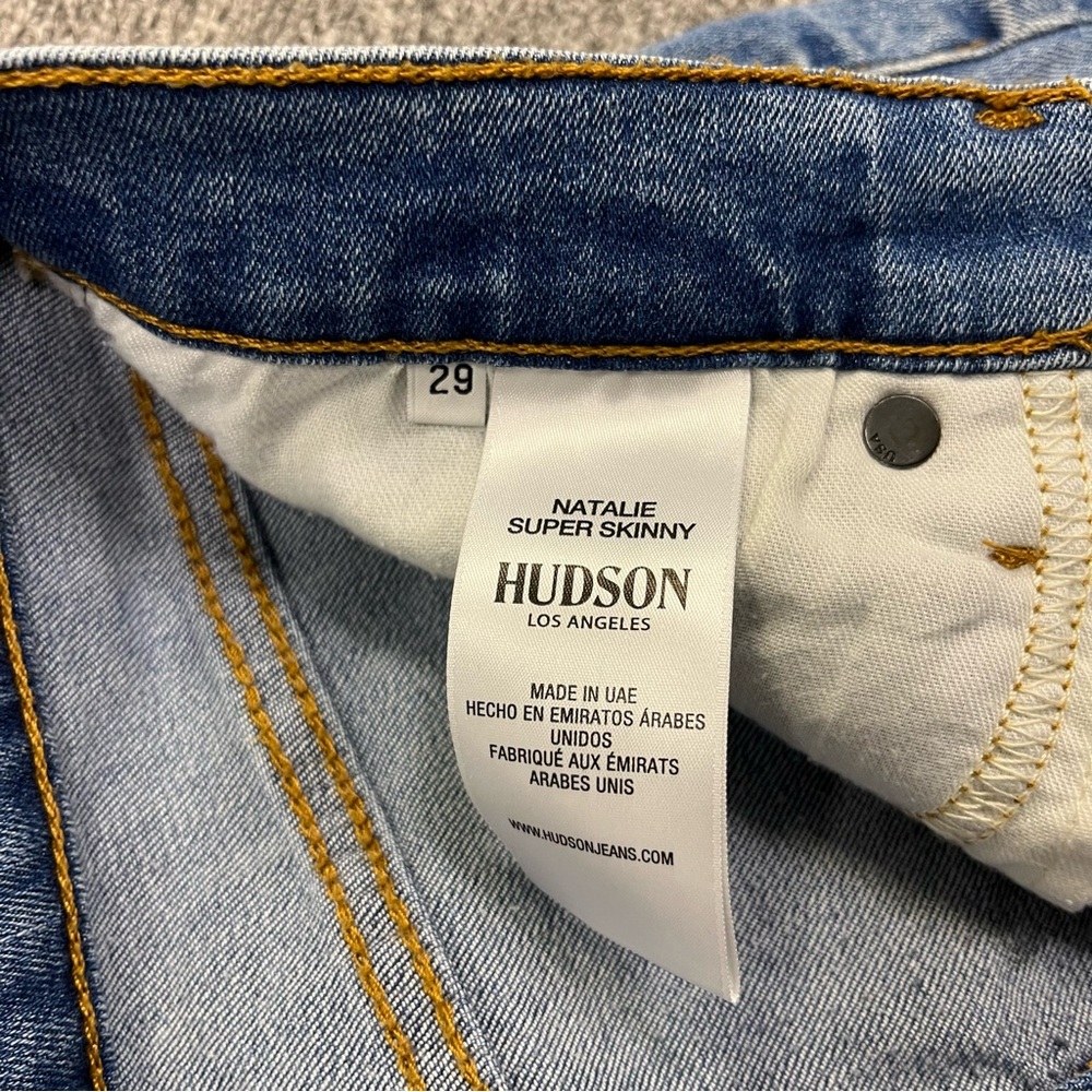 Hudson Jeans Size 29 Natalie Super‎ Skinny Medium Wash Stretch Denim Flattering - Picture 5 of 9